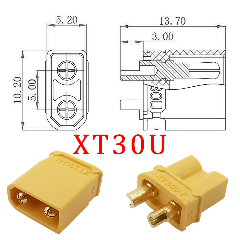 5Pair/10Pcs XT30 Connector 2mm Banana Plug XT30 XT30U Male Female Bullet Connector Plug Socket For RC FPV Car Lipo Battery Parts