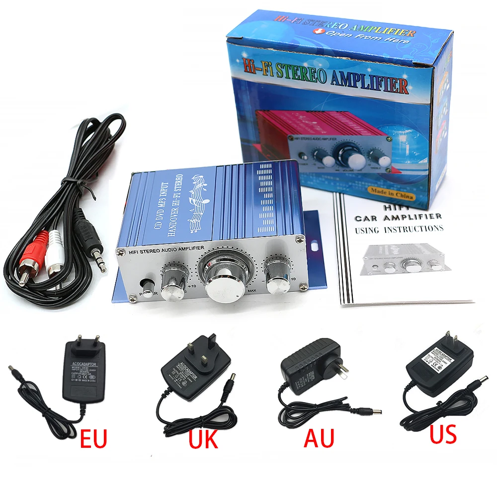 

DC12v Power Adapter Mini Audio Amplifier HIFI Stereo Sound For CD DVD PM3 Arcade Game Machine Computer Accessories DIY Kit