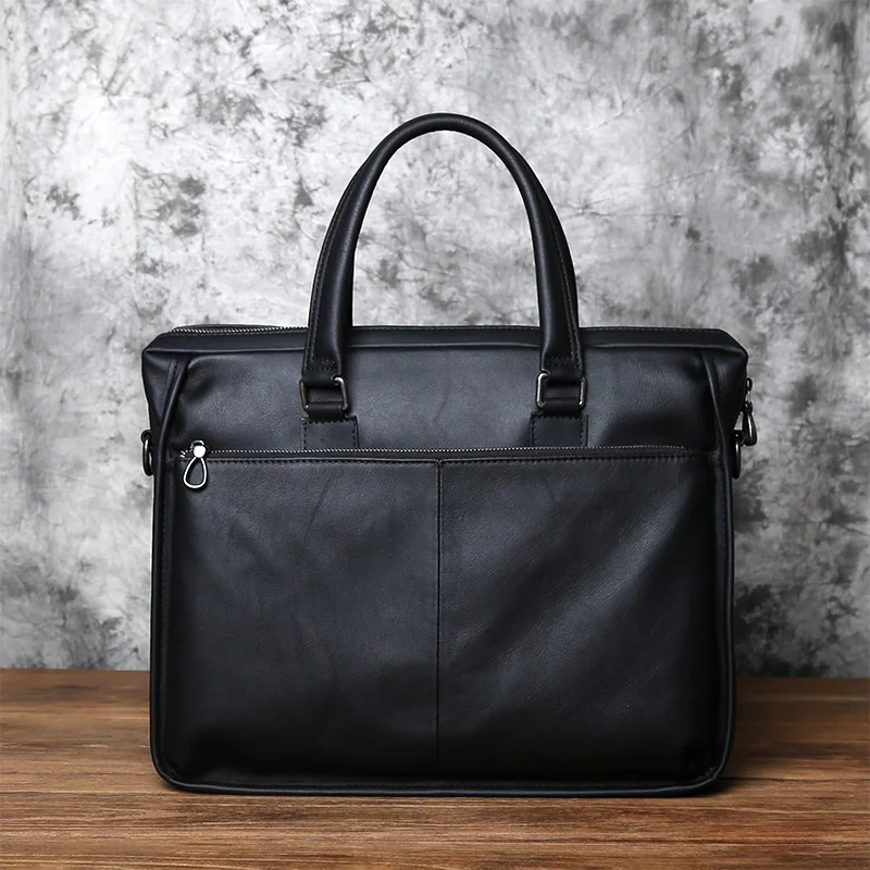 NZPJ Männer Echte Leder Business Handtasche Top Schicht Rindsleder Kreuz Abschnitt Büro Computer Tasche Schulter Messenger Aktentasche – Detail 6