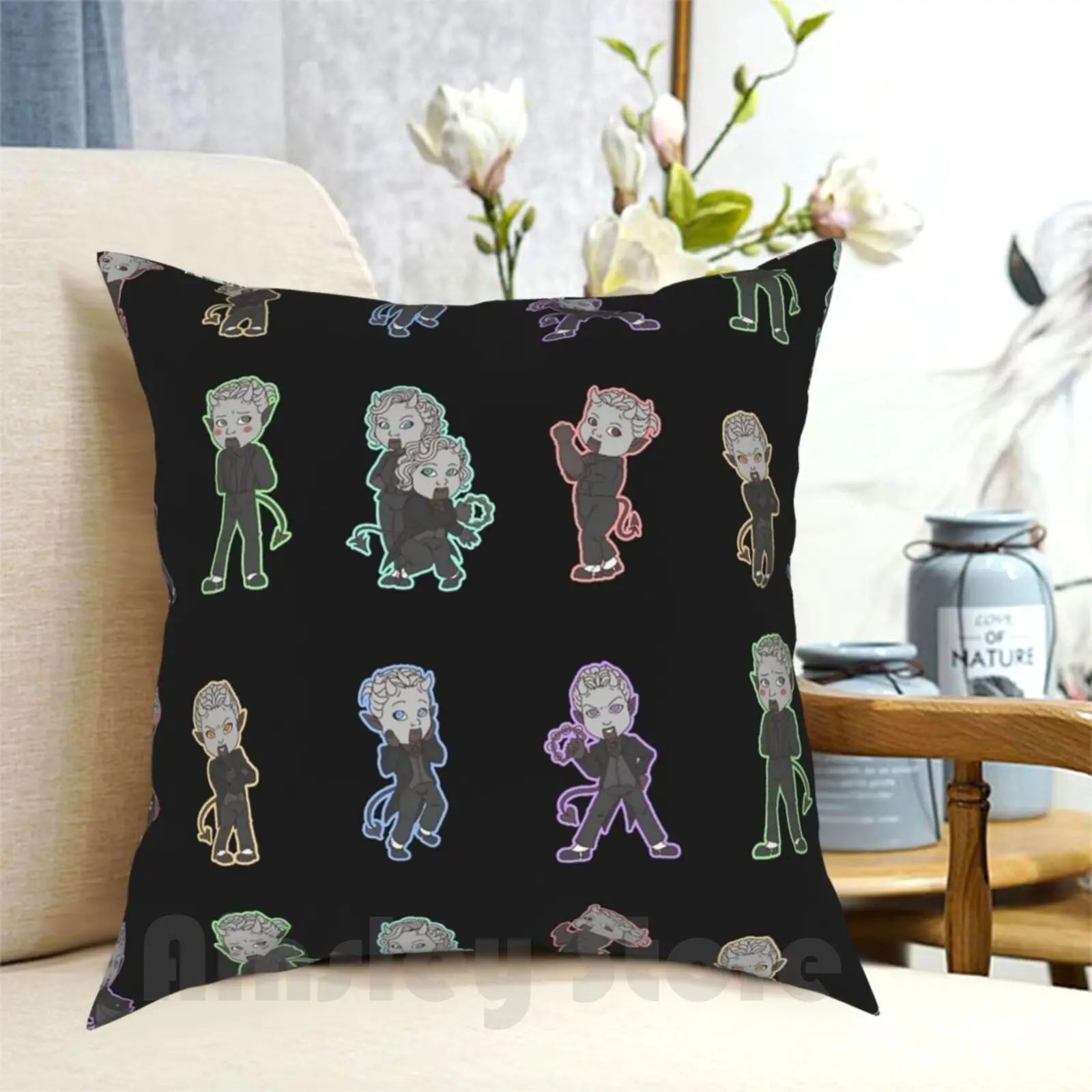 Nameless Ghouls Chibi Pillow Case Printed Home Soft Throw Pillow The Band Ghost Aether Ghoul Fire Ghoul Dewdrop Ghoul