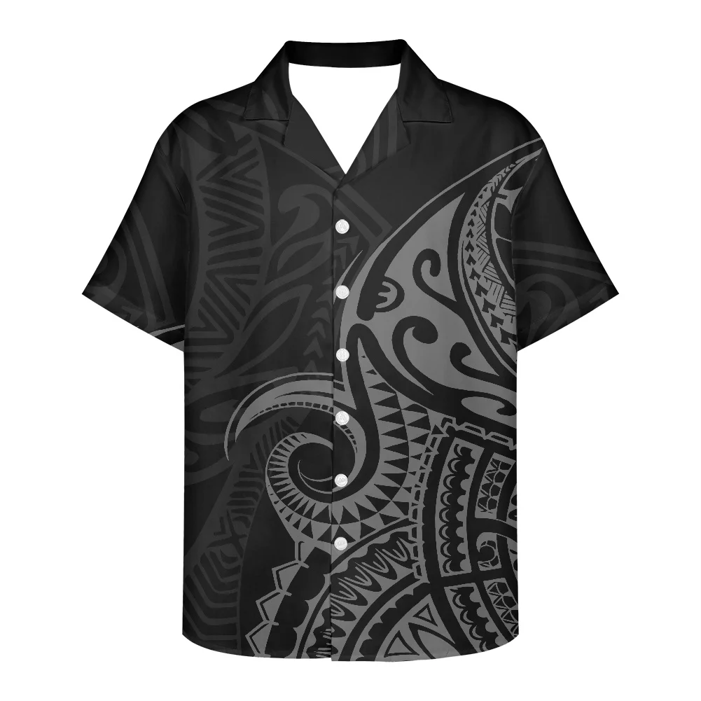 Samoan Puletasi 2021 Brand New Autumn Men Floral Print Short Sleeve Shirt Party Holiday Casual Flower Shirt Homme  5XL