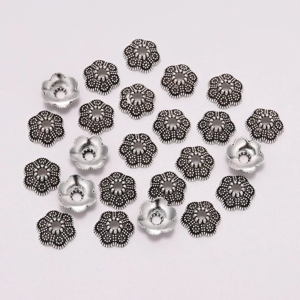 50pcs/Lot 10.5mm Zinc Alloy Bead Caps End Receptacle Flower Torus For Jewelry Making Findings DIY Beads Spaced Jewelry