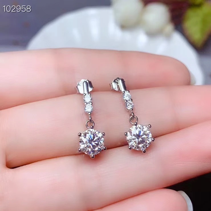 moisanite earrings attractive character women silver stud earrings 925 sterling silver shiny better than diamond gift