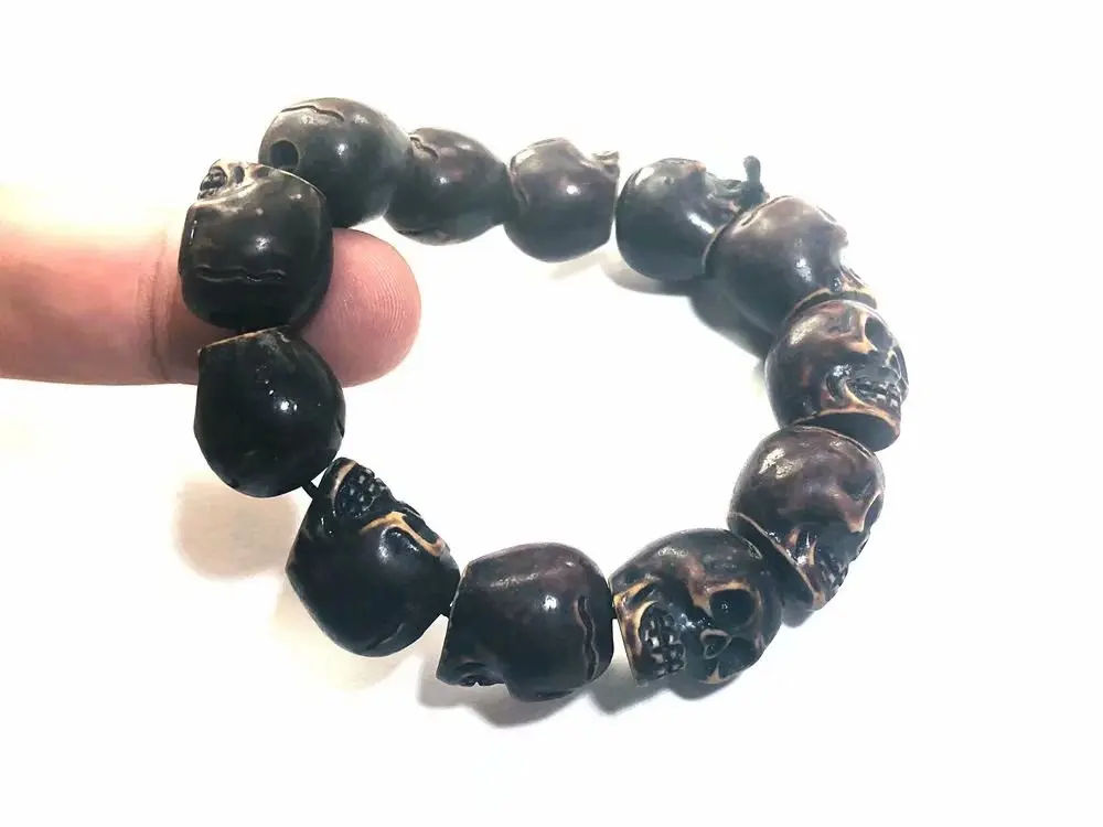 

YQTDMY 10 pcs Unique Demon Skull Mens Punk Biker Jewelry Bracelet Gifts