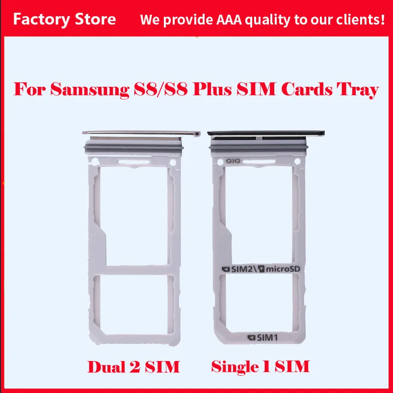 For Samsung Galaxy S8 G950 G950F S8 Plus G955 G955F Original Phone Housing New SIM Card Adapter And Micro SD Card Tray Holder