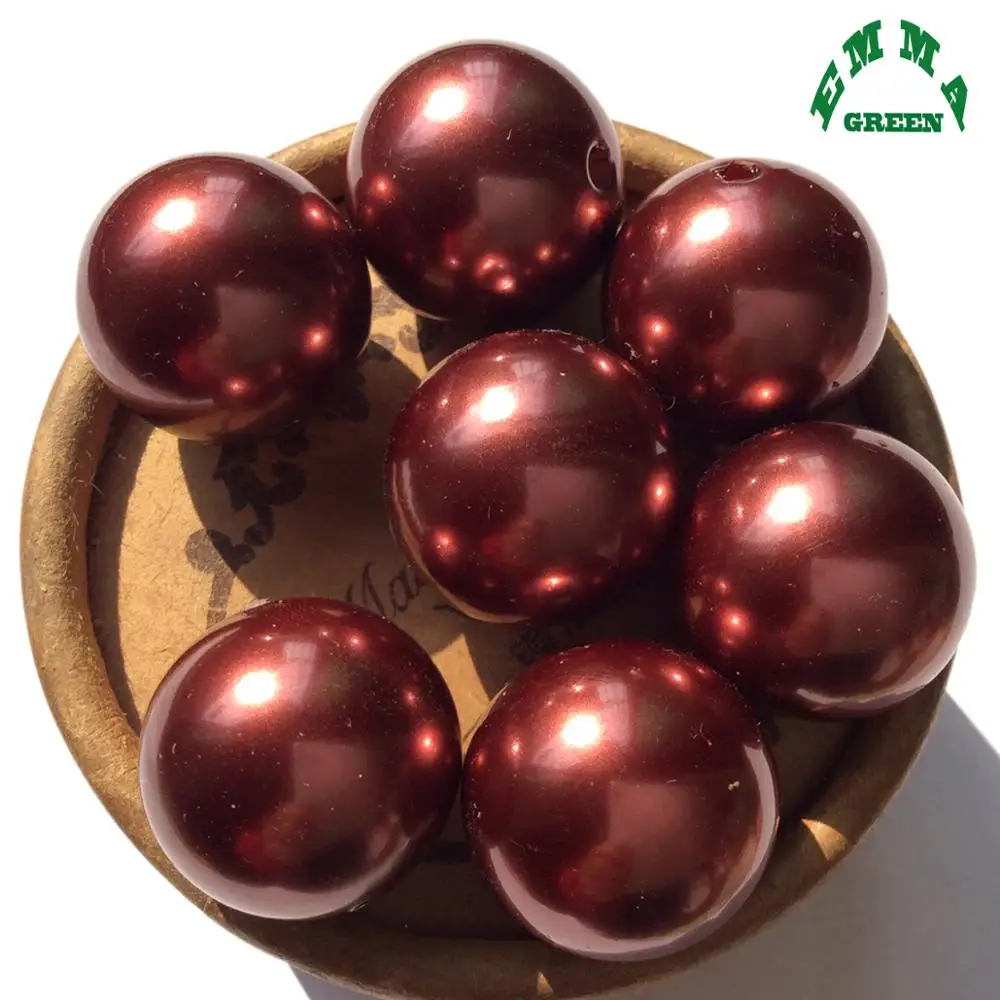 Bead Pearl Beads for Jewelry Making Burgundy Beads Wine red Acrylic Bead abs Pearls Bead A23 6mm to 30mm Round Beads for Kids