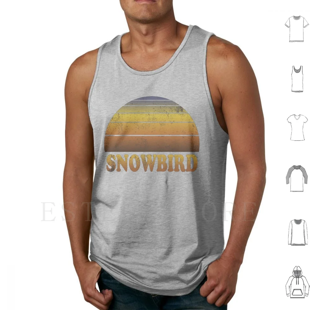 Vintage Snowbird Sunset Shirt Tank Tops Vest Cotton Tourism Souvenir Keepsake Travel Retro Scenery Vacation Old School