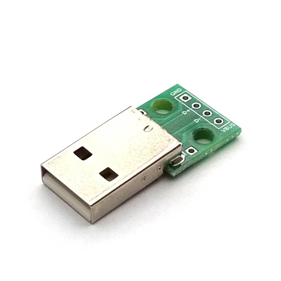 USB ชายหัว DIP โมดูล 2.54mm DIP 4P DIP มีเชื่อมสายโทรศัพท์มือถือ