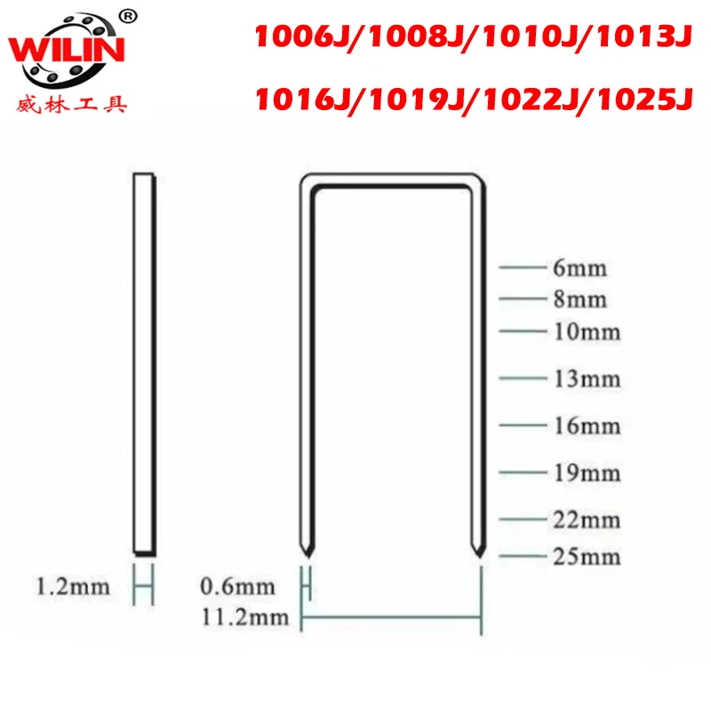 5000PCS 1003J 1004J 1005J 1016J 1019J 1022J U-Shaped Nail Staples For 1010F 1013J Air Stapler Pneumatic Nailer Parts