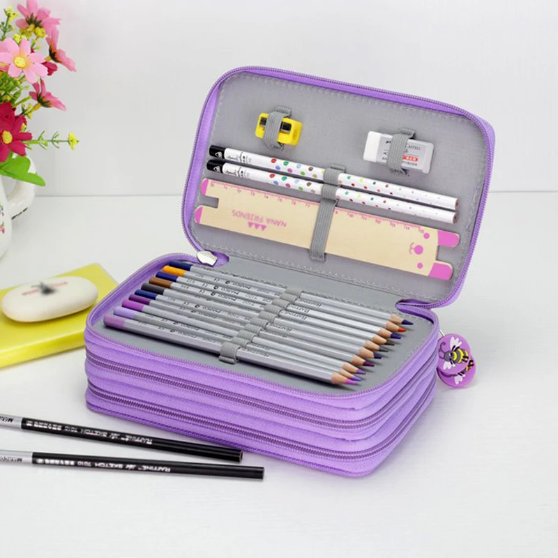 36/48/72 Holes Oxford School Pencil Case Kawaii Penalty Pencilcase Large Pen Bag Box Multi Kids Multifunction Stationery Pouch