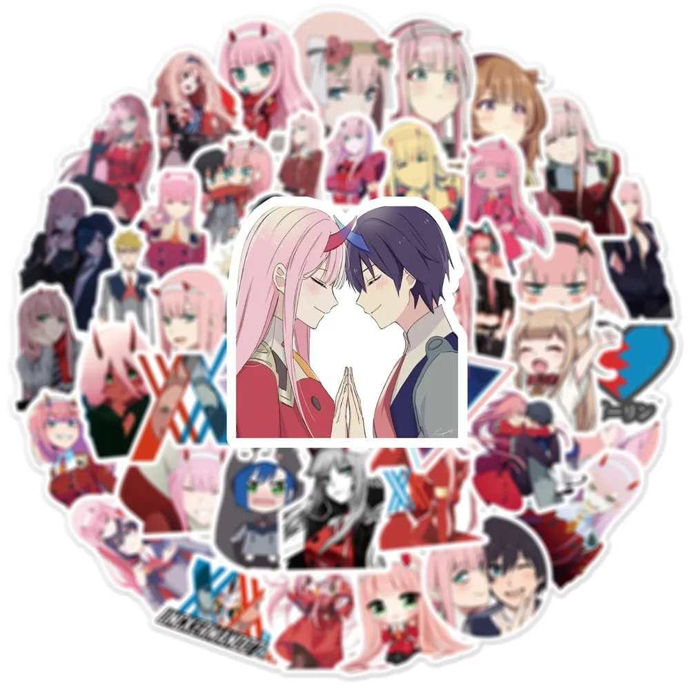 10/30/50PCS Cartoon Anime FranXX ins Graffiti Sticker Luggage Laptop Guitar Bike Skateboard Waterproof Sticker Wholesale