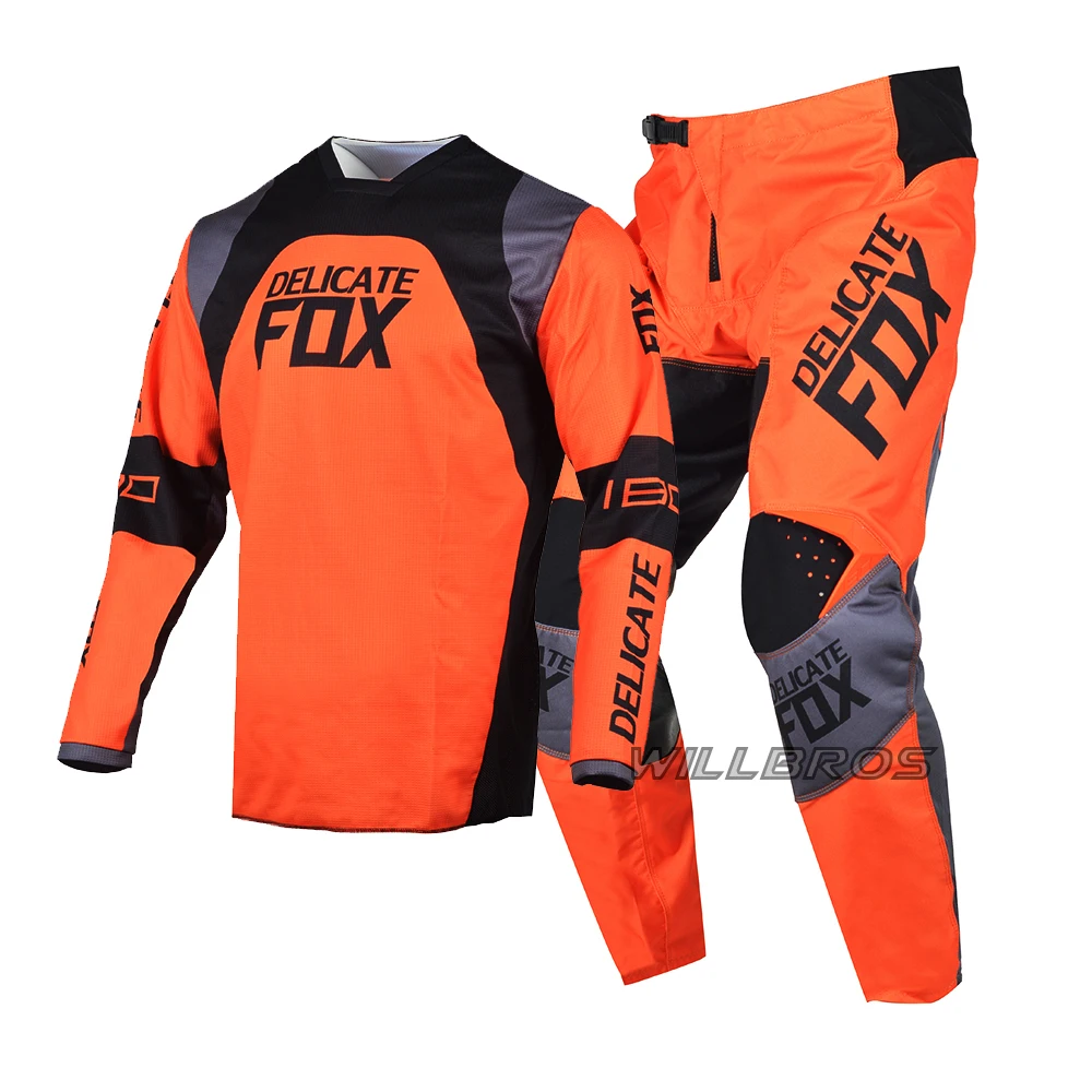 180 Trice Lux Gear Set Motocross Racing Jersey Pants MTB Bike Cycling Kits Offroad Dark Grey Suit Men