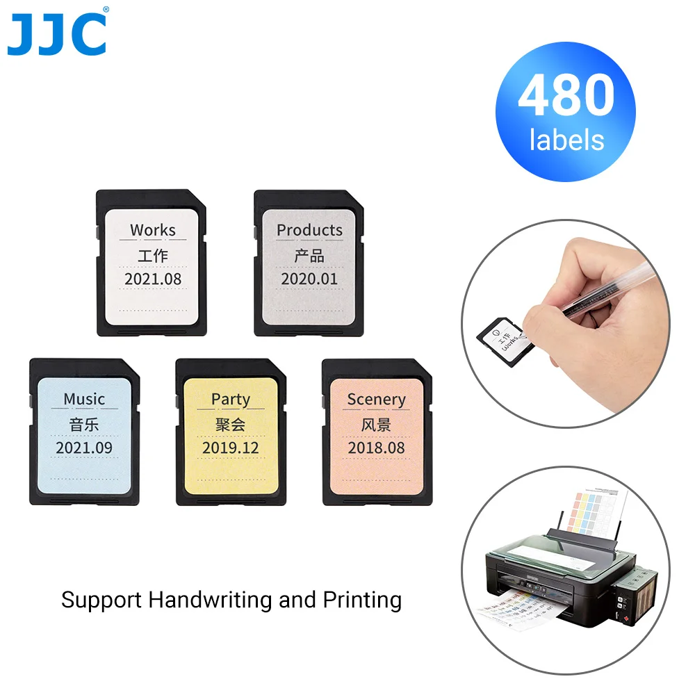 JJC SD Card Label Stickers Printable Handwritten Stickers 2x2.5cm/0.79 x 0.98