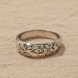 Cxwind Vintage Eye Carved Antique Silver Color Ring for Women Finger Geometric Bohemia Punk Hip Hop Ring Jewelry