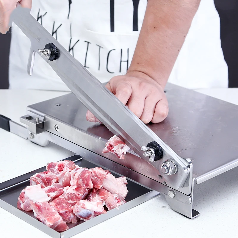 MIO-rebanador de carne de 13,5 pulgadas, máquina de corte de carne, pollo, pato, cordero, hueso, 400 de acero inoxidable, comercial, para el hogar, KD0288