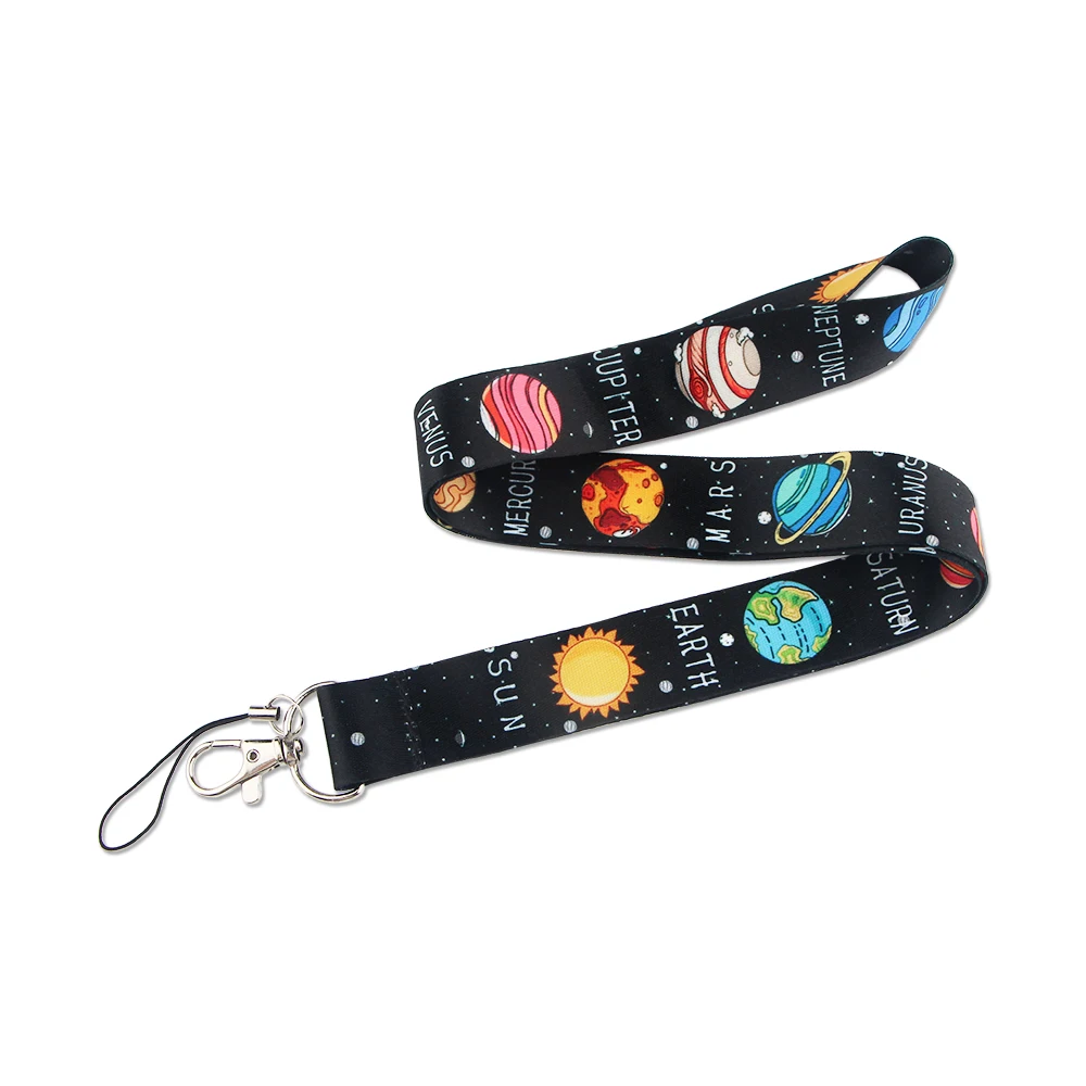 YL24 New Eight Planets Astronomy and Universe Lovers Lanyard Credit ID Badge Holder Key Rings Travel Bank Card Cover Accessories