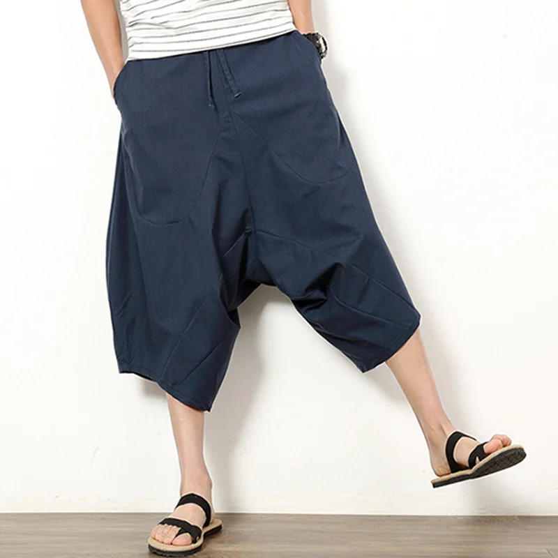 Summer Men Leisure Men Knee Length Shorts Bali Thailand Hip Hop Shorts Trousers Bermuda Shorts Roupa Masculina Vintage Cotton