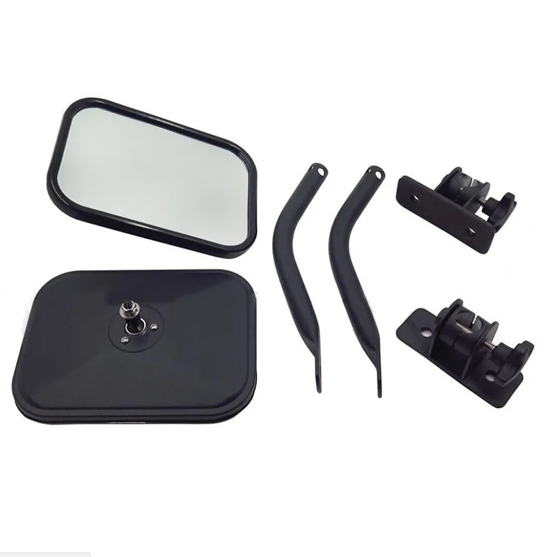 1 Pair Door Off Side Mirrors Quick Release Rectangular Mirror For 1997-2014 2015 2016 2017 2018 Jeep Wrangler TJ JK & Unlimited.