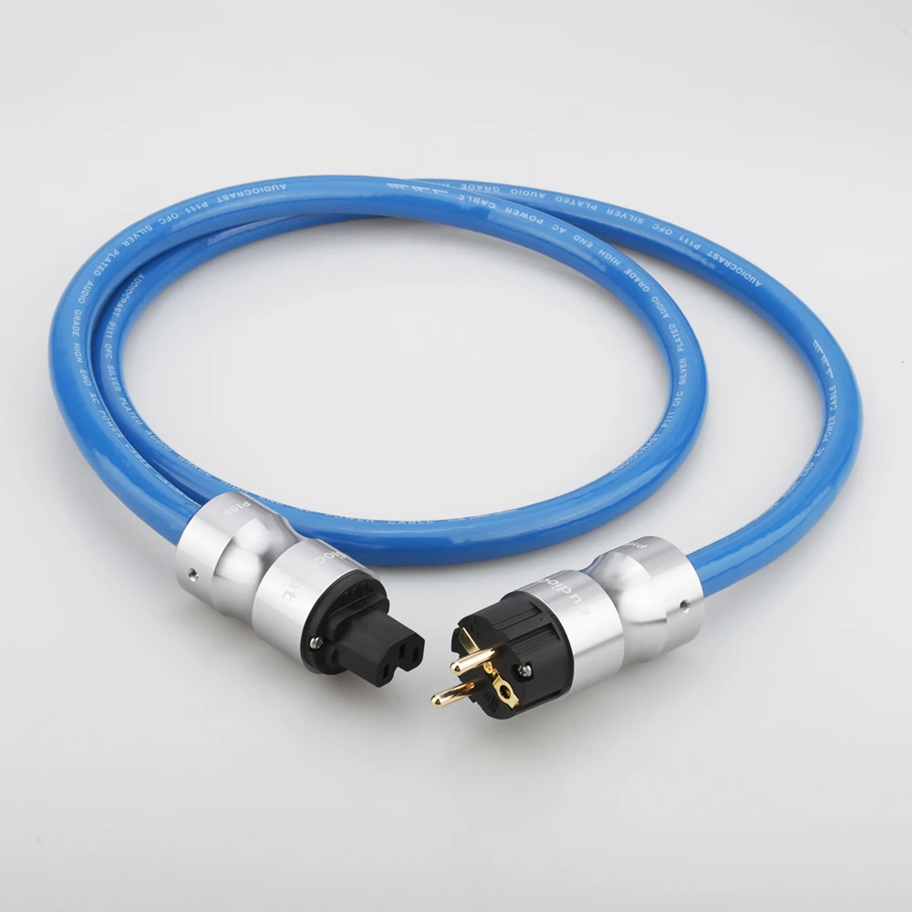 Audiocrast P111 + 105 Power EMC ป้องกัน AC สายไฟเงิน SCHUKO สายไฟ HIFI Power CABLE สำหรับหลอด AMP