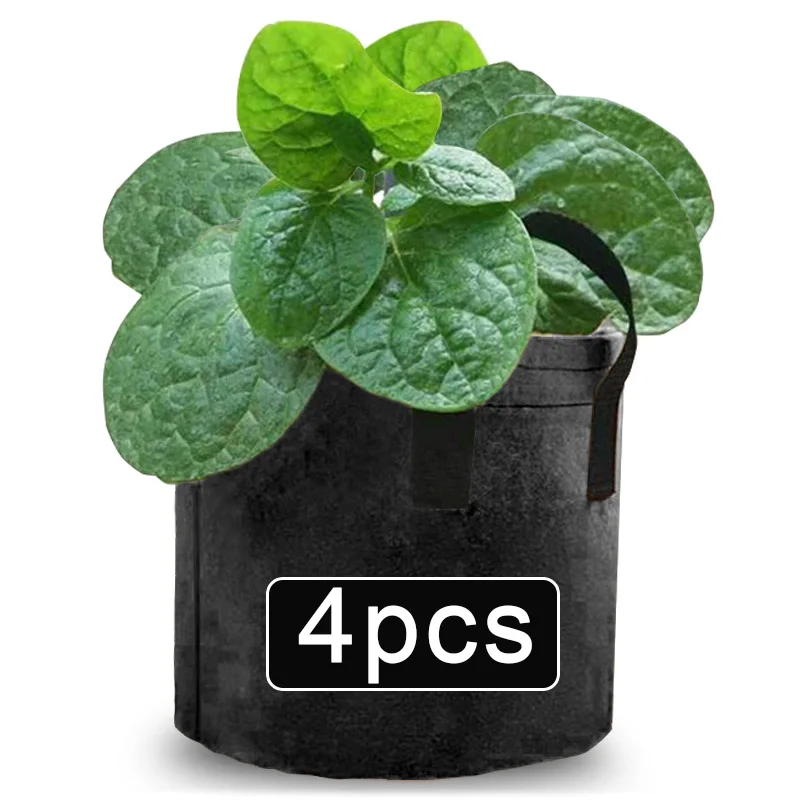 4Pcs 1/5/7/10/15/20 Gallon Planting Bucket Planting Bag Seedling Bag Handles Grow Bag Fabric Garden Potato Planting Pots