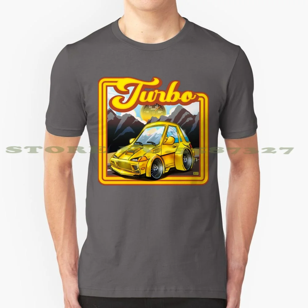 Fast & Furious Turbo Hatchback 100% Cotton T-Shirt Turbo Racecar Lowrider Import Hatchback Peugot Opel Europe Japanese Choro