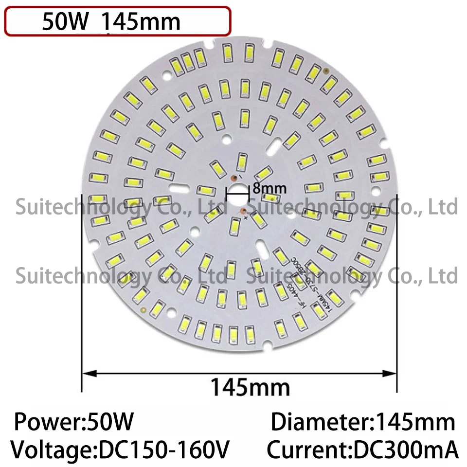 Panneau lumineux haute luminosité, 50W 70W 100W, PCB et pilote, plaque de lampe en aluminium SMD5730 pour plafonnier bricolage, ampoule LED