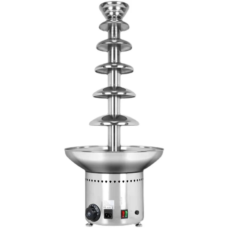 2023 New Household Electric 6 Tier Stainless Steel Chocolate Fountain Machine Home Diy Mini Chocolate Heating Melting Machine