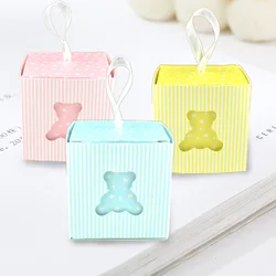 50Pcs Little Teddy Bear Kraft Paper Candy Boxes Cardboard Wedding Party Favor Sweet Gifts Box DIY Baby Shower Birthday Decor