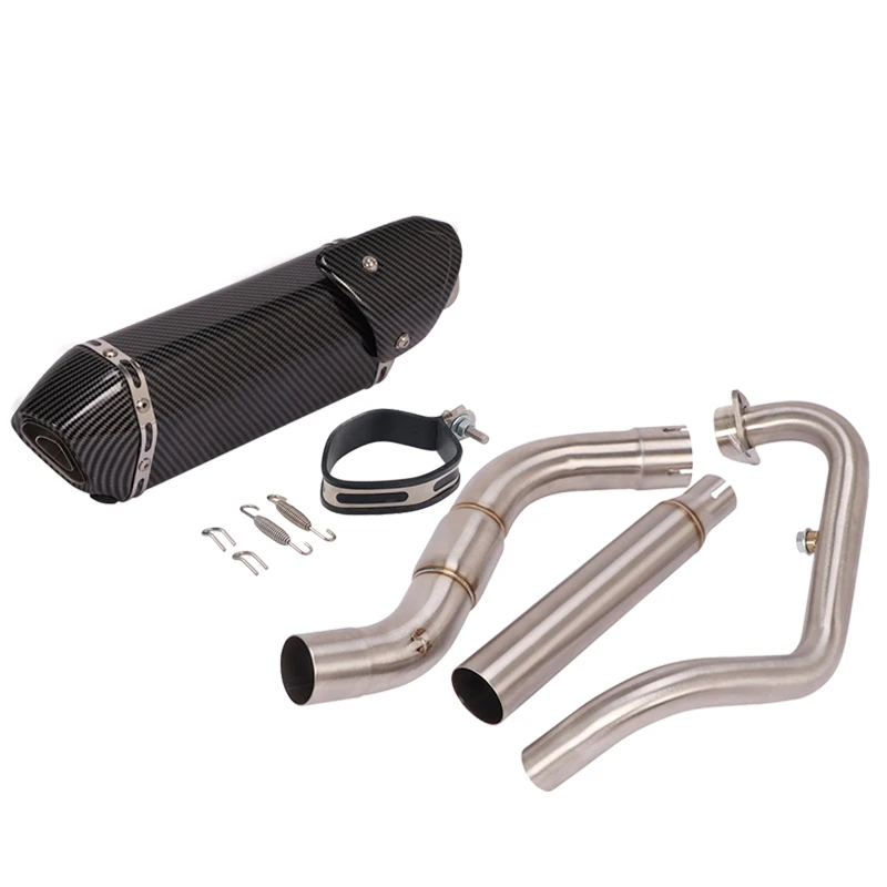 Exhaust System For Zontes ZT310R 310T 310X Motorcycle Muffler DB Killer Pipe Slip On Front Header Link Tube Stainless Steel