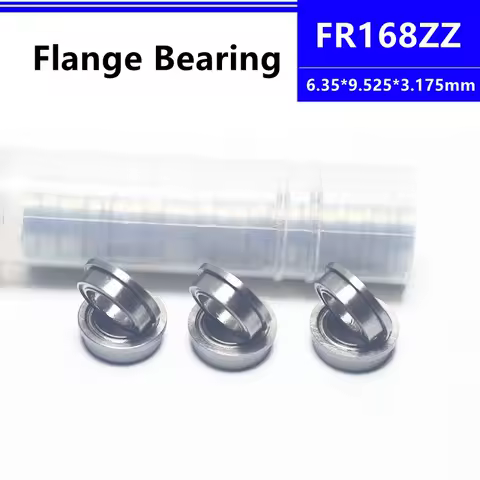 50pcs/100pcs FR168ZZ 6.35*9.525*3.175mm fr168 flange deep groove ball bearing FR168-2Z Flanged shielded bearing