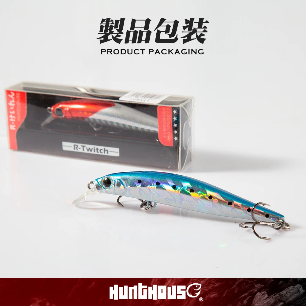 Hunthouse official store fishing lure artist minnow 7cm 8cm solid body minnow lerrue peche mustad hook for seabass isca