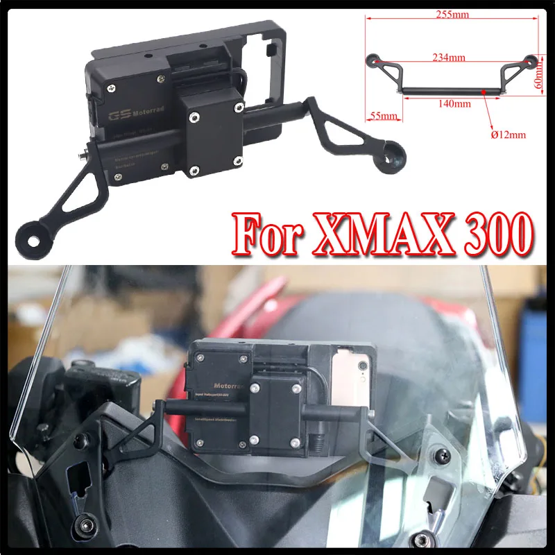 BLACK mobile GPS navigation station frame plate bracket for yamaha XMAX300 XMAX 300 X-MAX 300 navigation bracket XMAX 300