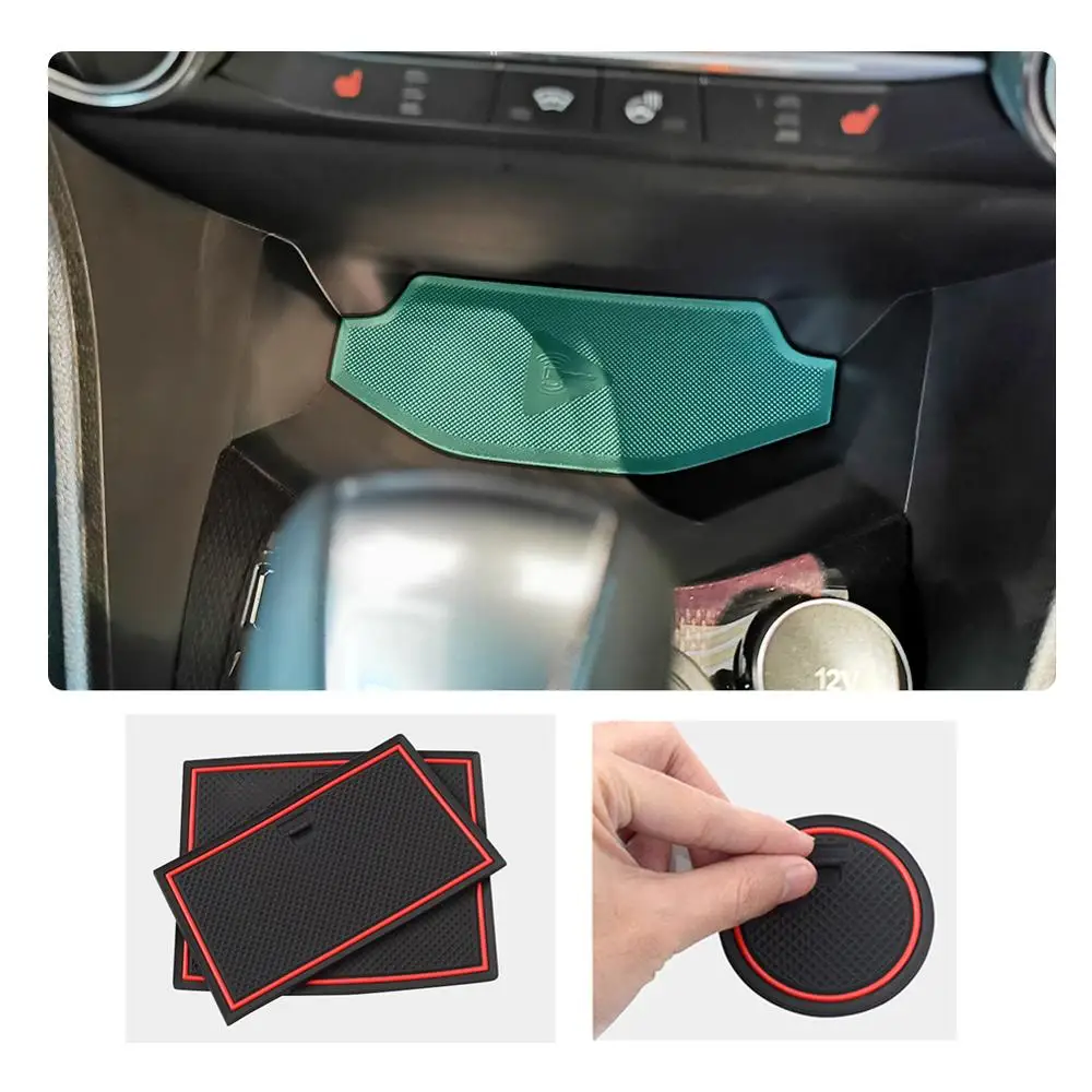 RUIYA Car Door Groove Mat for Fiesta MK8 2018 2019 2020 Car Anti-Slip Dust Protection Gate Slot Pads Auto Interior Accessories