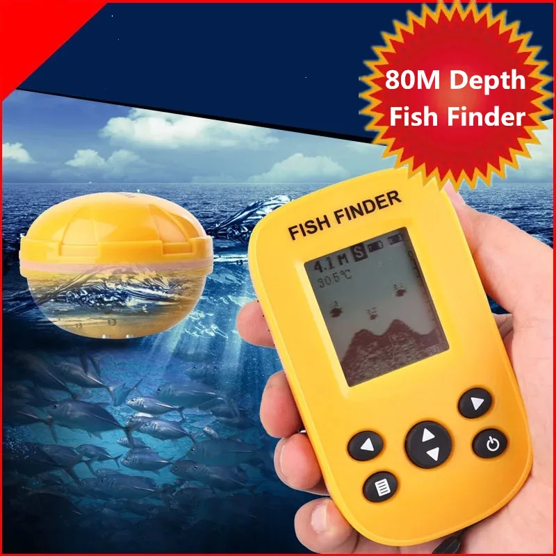 Wireless Sonar Sensor Fish Finder 80M Depth Fishing Sounder Fishing Finder Use For Lake Sea Fishing Support Fishing Bait   Boats