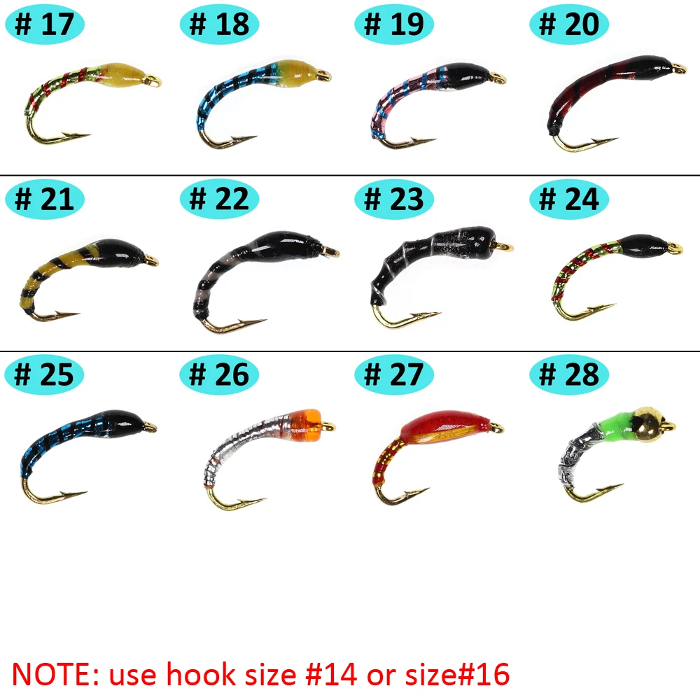 ICERIO 8PCS Midges Buzzer Nymphs Flies Trout Fishing Fly Lures