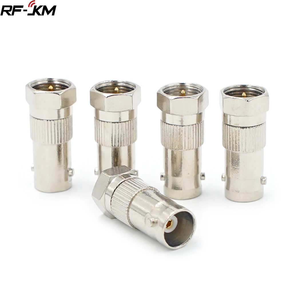 Connector F Type Male Plug to BNC Female Jack RF Coaxial Radio Antenna Adapter Coax Converter Connector