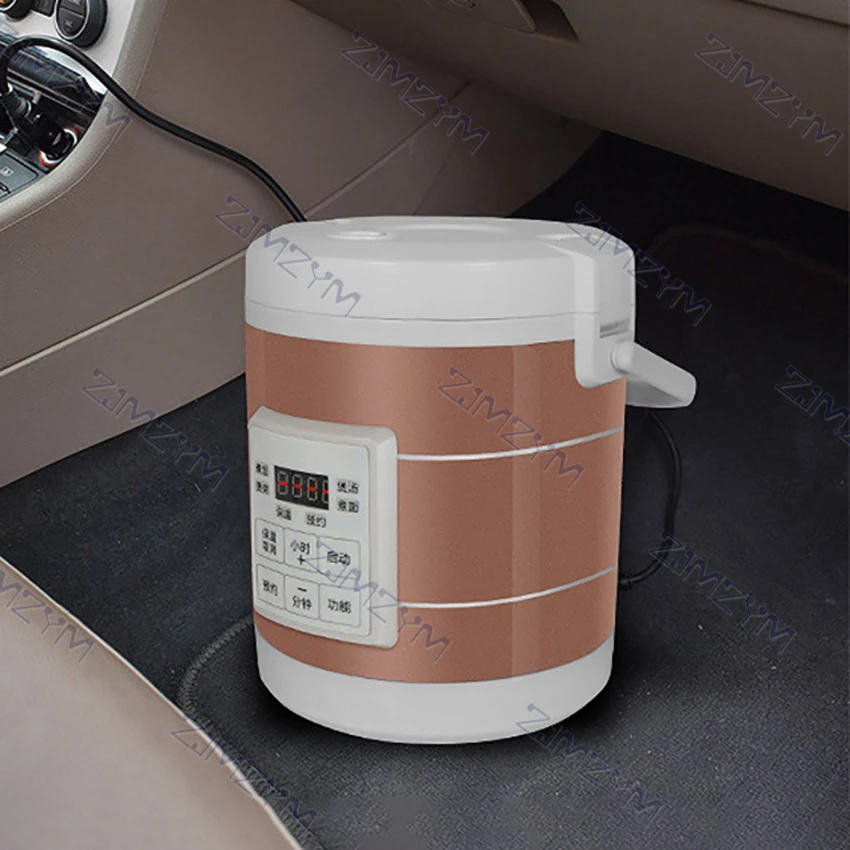Cuiseur électrique de soupe de riz 12V/24V, 1,6 l, boîte à déjeuner Portable, chauffe-plats, pour voiture et camion