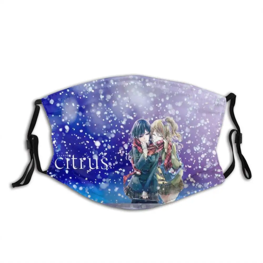 

Let It Snow ~ Funny Print Reusable Pm2.5 Filter Face Mask Anime Manga Citrus Mei Yuzu Shojo Ai Bloom Into You Anime Girls Snow