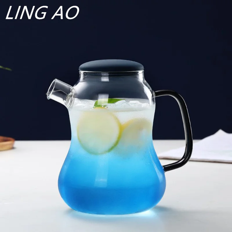 LingAo-Nordic Glass Water Bottle Set, High Temperature Resistant, Household Cool Water Bottle, Water Cup