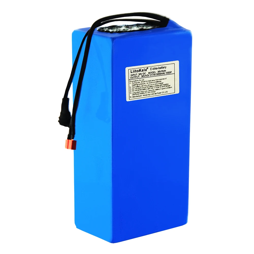 LiitoKala-36V 25AH 21700 10S5P 500W 삼각형 배터리, 전기 자전거 36V 리튬 이온 배터리 팩, 무료 가방 포함, 30A BMS