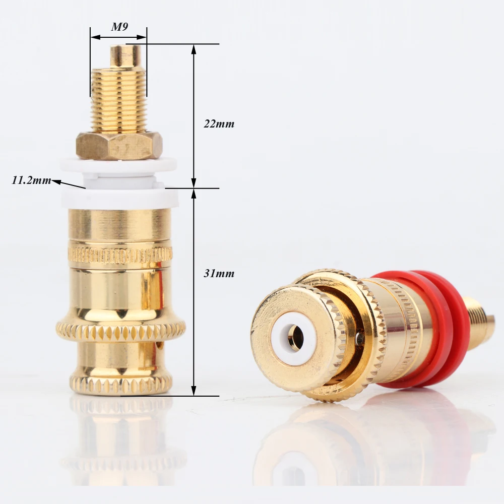 

BP1116 4pcs/set Hi-end Gold Plated Copper Speaker Binding Posts Terminal Connector Hifi Amplifier