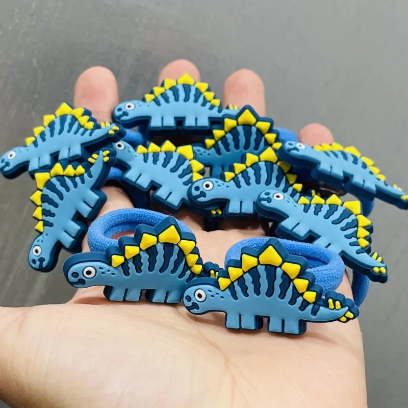 10Pcs/set Cartoon Dinosaur Hair Accessories Children Rubber Bands Scrunchies Elastic Hair Bands Girls Headband Decorations Ties