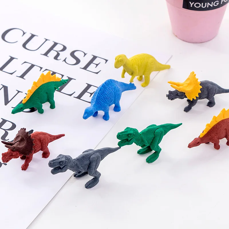 4 Pcs/Lot Creative Cute Assembled Dinosaur Eraser Set Students Eraser Stationery Gift Wholesale