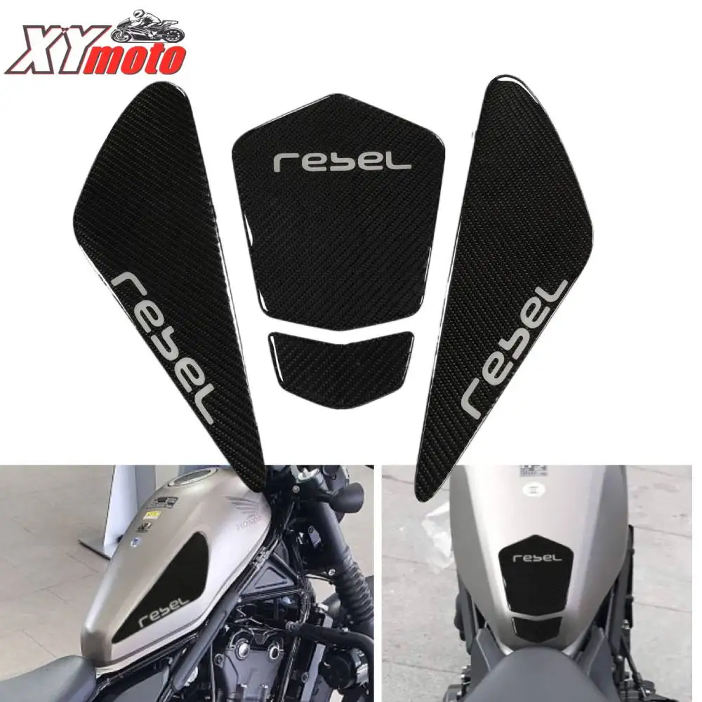 For HONDA CM500 cm300 CMX500Motorcycle 3D Carbon Fiber Gas Oil Fuel Tank Pad Sticker Decal Protector Cover