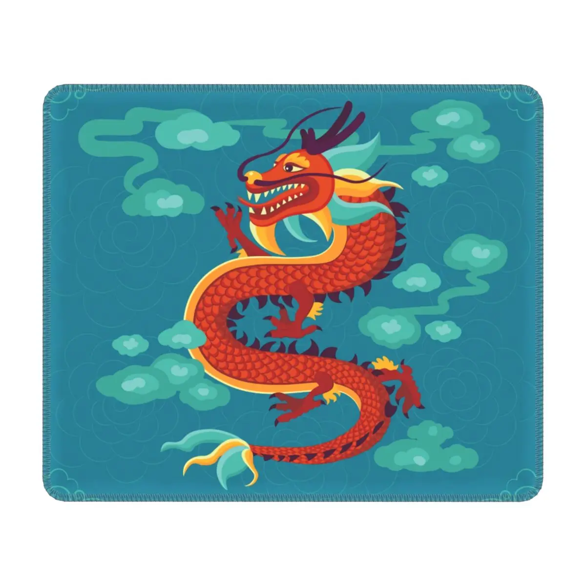 Alfombrilla de ratón tradicional de la mitología del Dragón asiático, Base de goma antideslizante con alfombrilla de ratón para Gamer, alfombrilla de escritorio para PC de oficina legendaria China