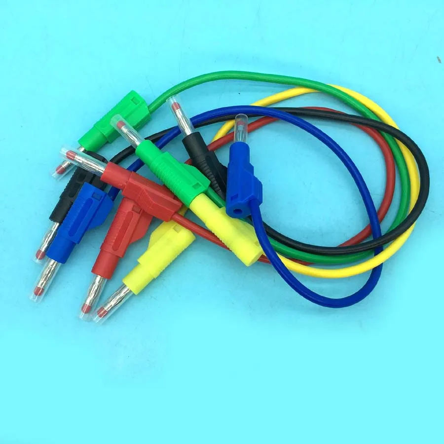 Set 150cm 200cm Copper Safety Sheath Stackable 4mm Banana Plug to 4mm Banana Plug Multimeter Test Cables Probe 1kV/15A Colors