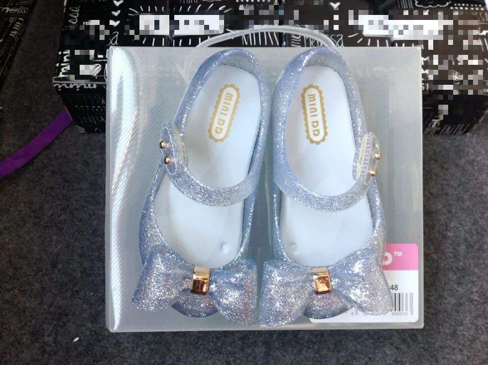 Mini DD Ultragirl Sparkle New Summer Bow Girl Jelly Shoes Girls Non-slip Sandals Kids Beach Sandal Toddle SH19100