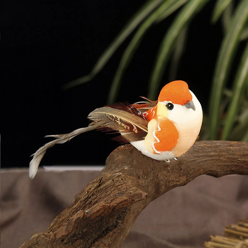 Modelo de pájaro creativo, adornos artesanales decorativos para el hogar, miniaturas de animales, Decoración de mesa, regalo, 6 unidades