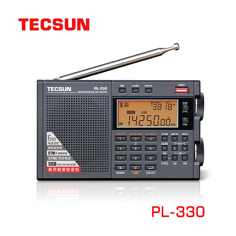 ใหม่ Tecsun PL-330 Full Band ความไวแบบพกพาวิทยุคลื่นสั้นด้านเดียวอัพเกรด