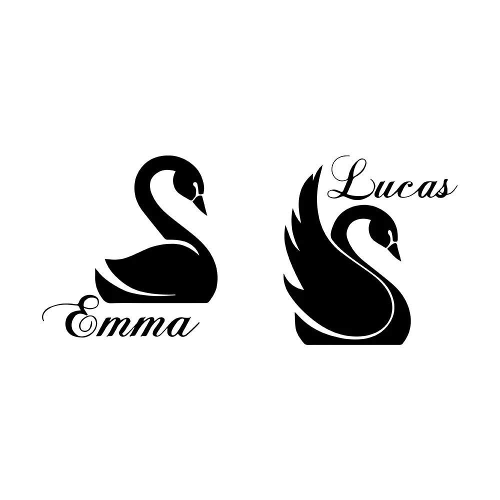 

Swan Animal Wall Sticker Custom Nursery Name Home Decor Vinyl Wall Decal DIY Mural Room PVC Decoration